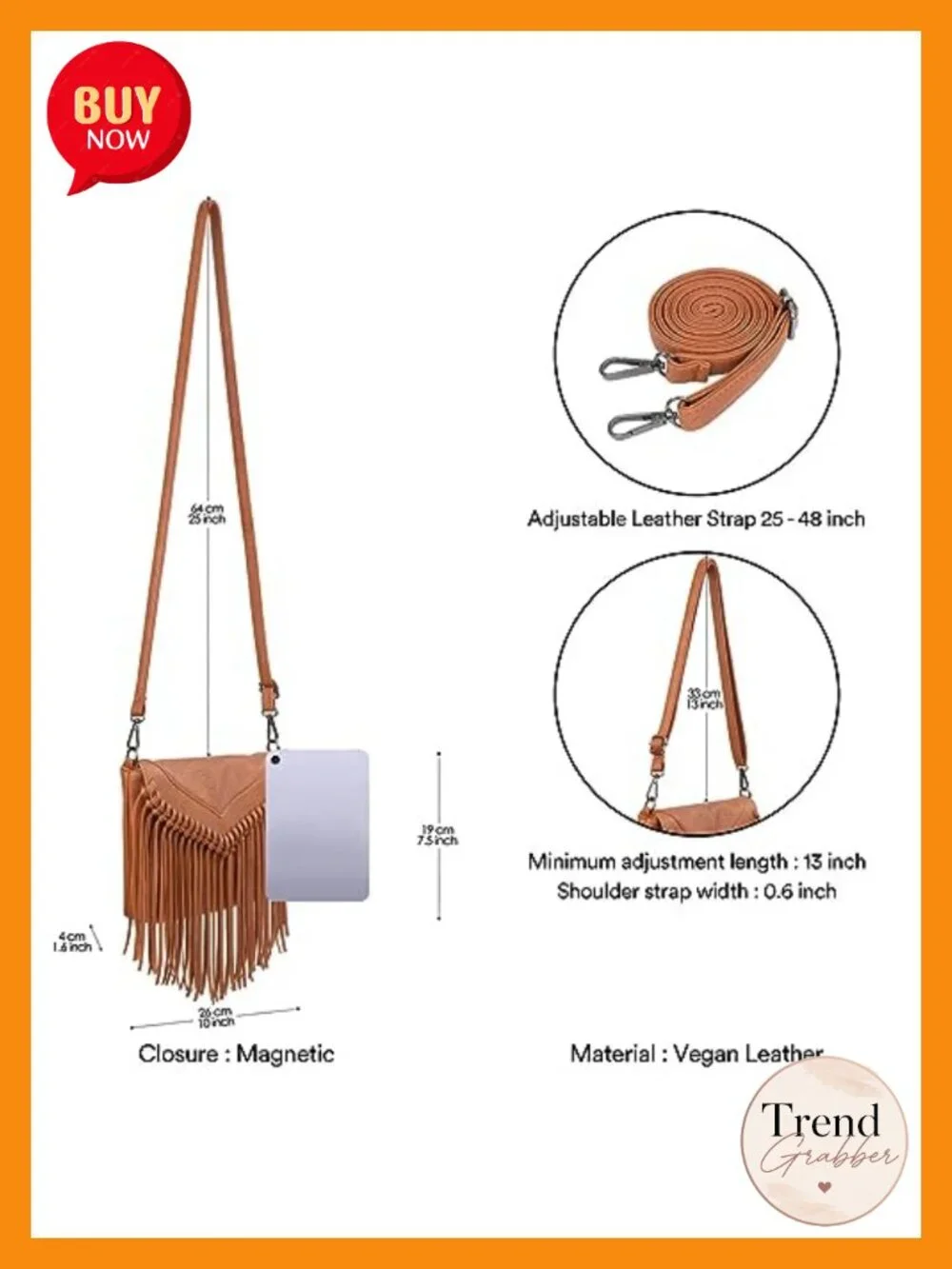 Faux Leather Hobo Fringe Crossbody Tassel Purse Vintage Envelope Handbag